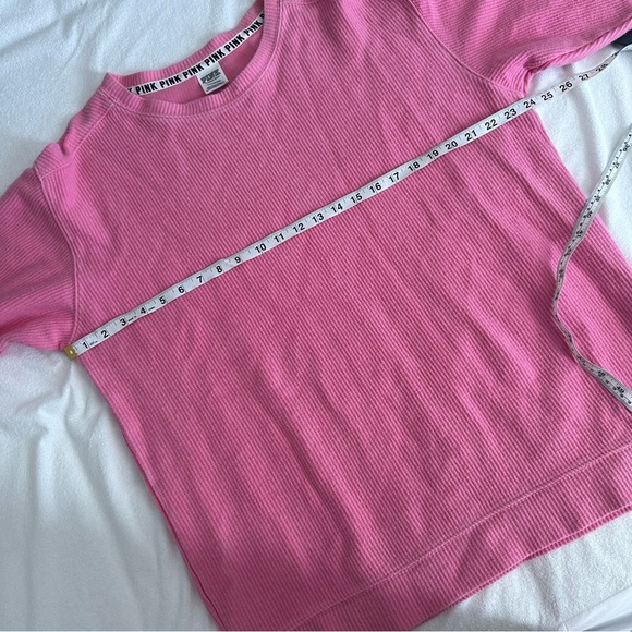 PINK Victoria's Secret Ribbed Bubble Gum Pink Crewneck Sweatshirt - Picture 3 of 12